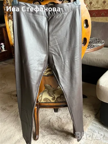 Нов кожен  висока талия тъмно кафяв  панталон тип клин, снимка 6 - Клинове - 49155750