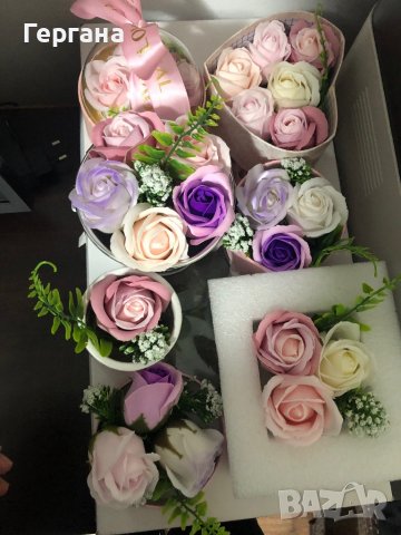 Сапунени рози за подарък, снимка 5 - Изкуствени цветя - 39735877