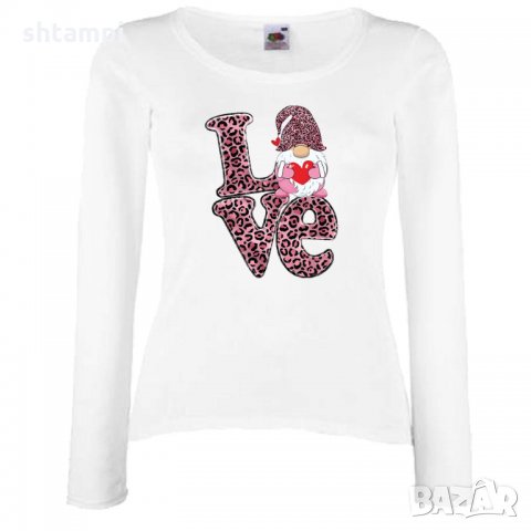Дамска тениска Love Gnome Valentine's 11, снимка 3 - Тениски - 35552050