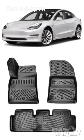 Гумени стелки RizLine съвместими с Tesla Model 3 2017+, снимка 6 - Аксесоари и консумативи - 48547410