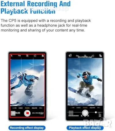 Нов Безжичен 5" HD Сензорен Монитор с Bluetooth и WiFi за iPhone/Android, снимка 6 - Друга електроника - 48715157