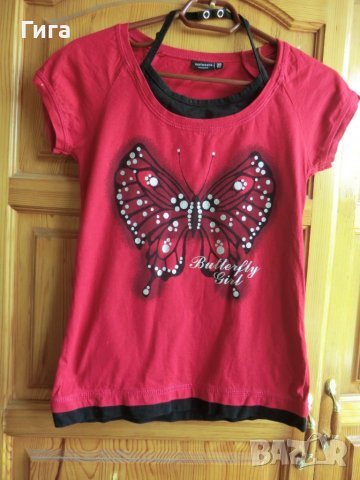 Червена тениска пеперуда, снимка 5 - Детски тениски и потници - 36871265