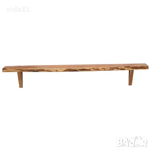 vidaXL Стенни рафтове, 2 бр, 110x20x18 см, акациево дърво масив, снимка 4 - Етажерки - 56147123