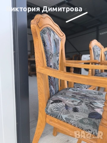 Комплект от 6 трапезни стола с подлакътници , снимка 6 - Столове - 53088231