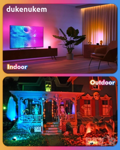 RGB прожектори 25W с дистанционно, 10 цвята, IP66, 2 бр, снимка 4 - Прожектори - 52631930