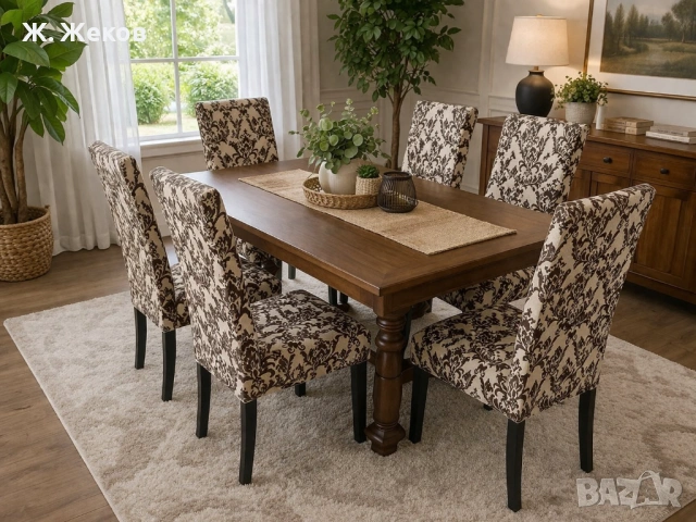 Шест тапицирани стола за трапезария