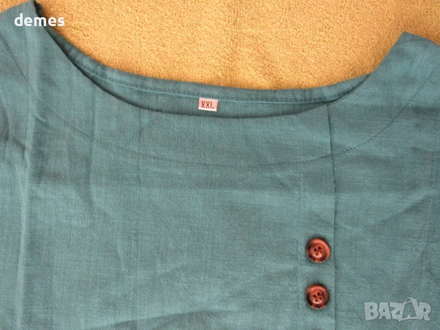 Дамска лилава блуза райе от тафта, размер XXL, снимка 5 - Туники - 53127057