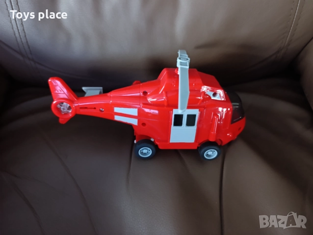 Спасителен хеликоптер със звуци и светлини, Червен, снимка 4 - Влакчета, самолети, хеликоптери - 52510581
