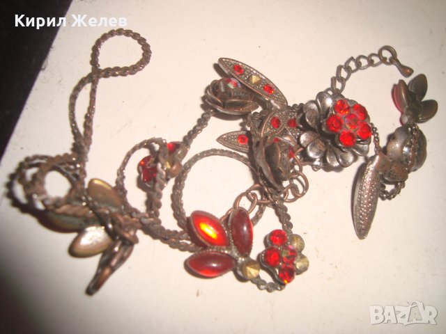 ВИНТИДЖ КОЛИЕ с КРАСИВИ ВИСУЛКИ и КАМЪНИ МЕДНО ФЛОРАЛНО 2999, снимка 9 - Колиета, медальони, синджири - 30665968