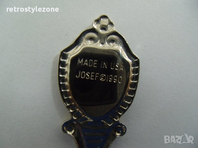 № 6582 стара малка лъжичка - Josef 1990. USA  - надпис / маркировка  - дължина 11,5 см , снимка 5 - Други ценни предмети - 38273525
