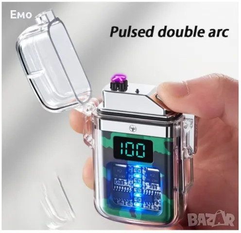 Елегантна прозрачна ветроустойчива - Запалка с LED светлинки, снимка 10 - Запалки - 48229306