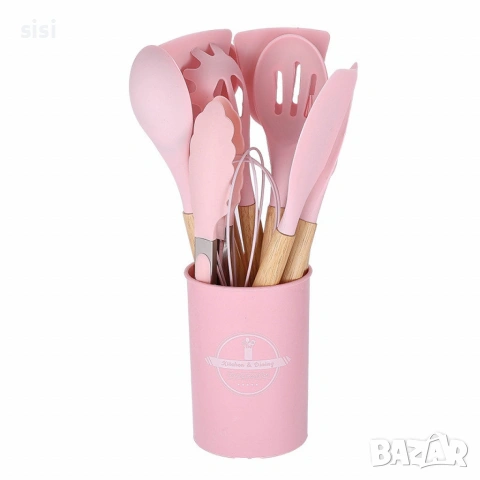 Комплект тенджери + подарък кухненски прибори розов, черен или зелен цвят DJ37+TV1316, снимка 12 - Прибори за хранене, готвене и сервиране - 54144015