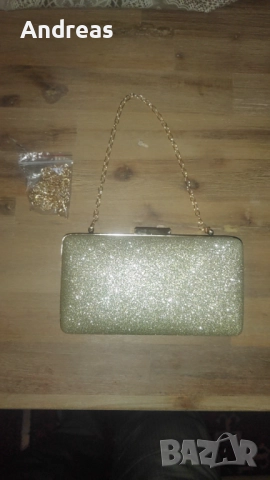 златен блясък малка чанта, снимка 4 - Чанти - 52509222