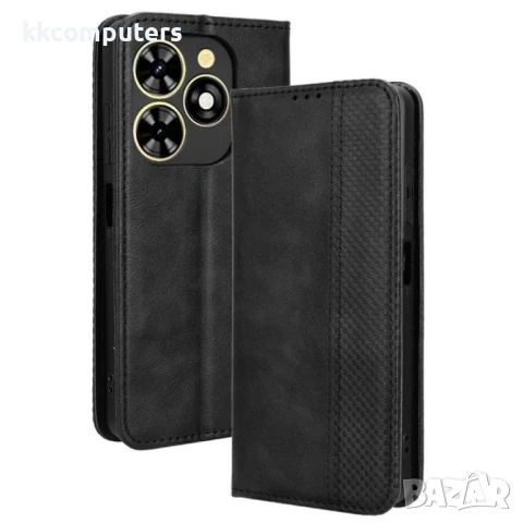 TECNO Spark Go 2024 4G / Spark 20 / Spark 20C / Pop 8 Retro Texture Wallet Калъф и Протектор