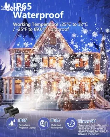 Двоен коледен проектор Coollamp със снежинки и таймер, снимка 3 - Декорация за дома - 55807540