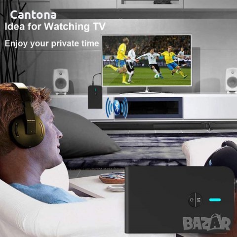 Aigoss Bluetooth 5.0 предавателен/приемник, безжичен аудио адаптер, 3,5 mm Bluetooth адаптер, aptX н, снимка 7 - Ресийвъри, усилватели, смесителни пултове - 40119472