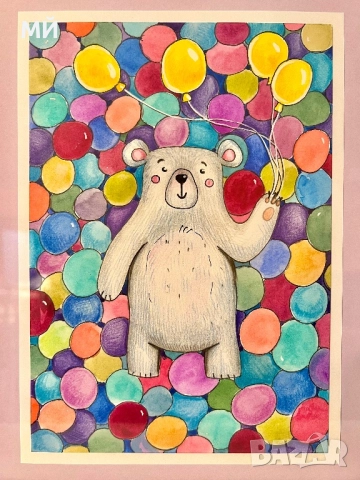 Цветна детска илюстрация за подарък или декорация