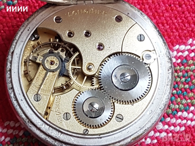 Сребърен джобен часовник  Longines, снимка 6 - Антикварни и старинни предмети - 53925660