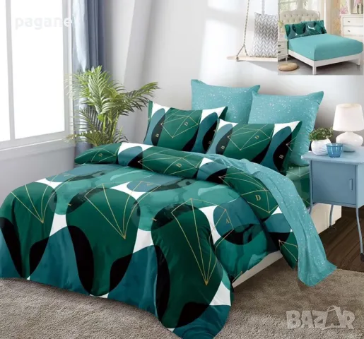 Фино памучно спално бельо с ластик от 6 части за чаршаф 180/200 , снимка 3 - Спално бельо - 47617493