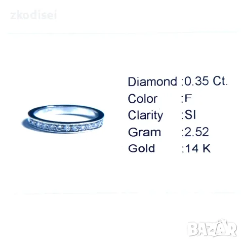 Златен дамски пръстен с диамант 0,35Ct. чистота:SI размер:53 модел:42880-6, снимка 5 - Пръстени - 55831335