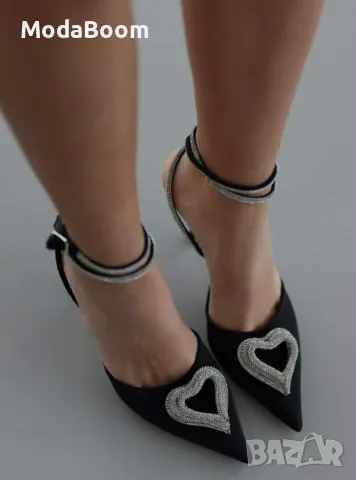 Сандали на ток - Сатен, снимка 3 - Сандали - 48123927