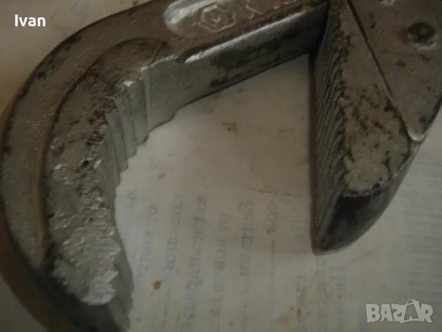 БЪЛГАРСКИ СОЦ ВОДОПРОВОДЕН КЛЮЧ ШАРНИРЕН 2" ЦОЛА 55см/захват 70мм ОТЛИЧЕН, снимка 9 - Други инструменти - 48228676