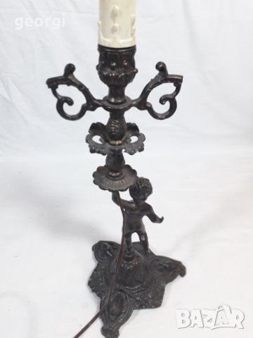 Ретро настолна месингова лампа   4/6, снимка 7 - Настолни лампи - 34511429