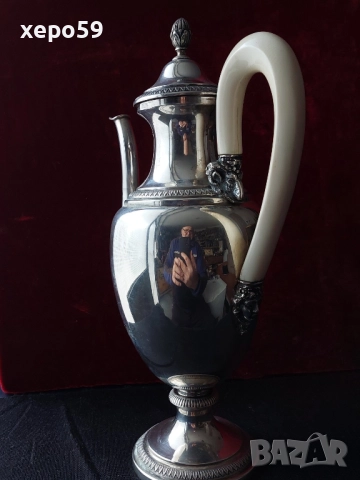 Сребърен комплект кани, сребърна кана, сребърна чаша. сребро 800 проба/4 лева за грам, снимка 10 - Сервизи - 52403205