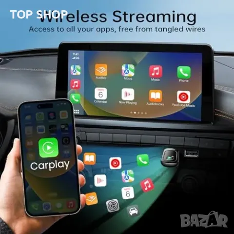 Нов Безжичен CarPlay адаптер - Plug & Play за автомобили 2017+ коли, снимка 2 - Друга електроника - 49892856