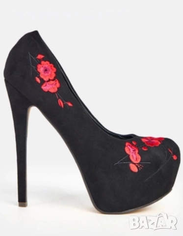 Нови червени и черни обувки официални, снимка 3 - Дамски обувки на ток - 52662862