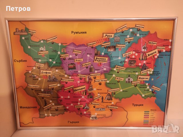 Карта на България за Деца, ЗА рамка 50Х70см., снимка 3 - Ученически пособия, канцеларски материали - 39553692