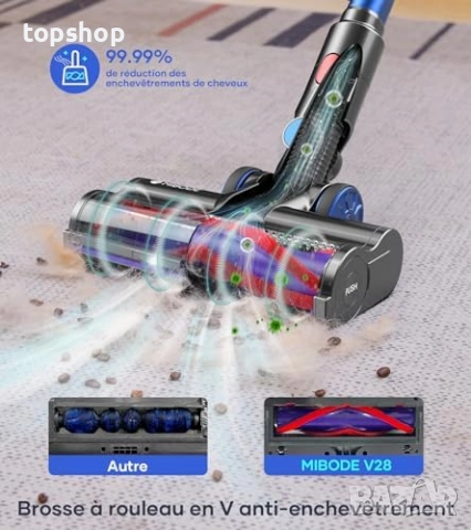 Чисто нова MIBODE Безжична прахосмукачка 550W/45kPa/65 минути Безжична прахосмукачка със смарт екран, снимка 6 - Прахосмукачки - 52694664