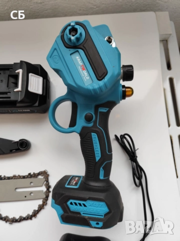 Мини моторен трион KraftWorld 38 V, 10 AH, 2 батерии, 2 вериги, снимка 8 - Моторни триони/резачки - 52883277