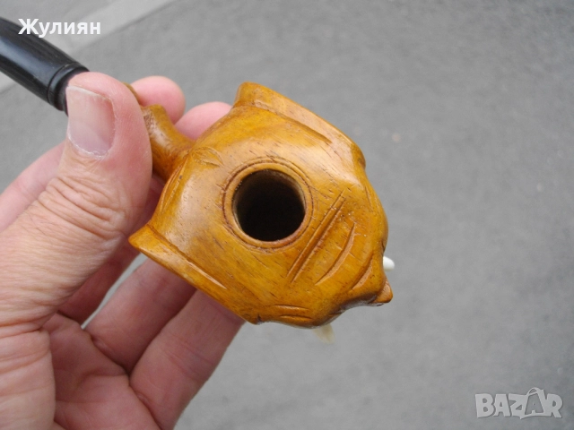 КОЛЕКЦИОНЕРСКА СТАРА ЛУЛА СЛОН ДЪРВОРЕЗБА БИВОЛСКИ РОГ , снимка 13 - Антикварни и старинни предмети - 51315883