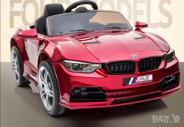 Акумулаторен КОЛА тип BMW M3  Металик боя 12V с меки гуми с Кожена седалка MP3 плейър Модел 2022 г.	, снимка 17 - Детски велосипеди, триколки и коли - 37299379