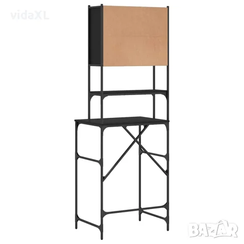 vidaXL Шкаф за пералня, черен, 68x48,5x194 см, снимка 10 - Шкафове - 56148234