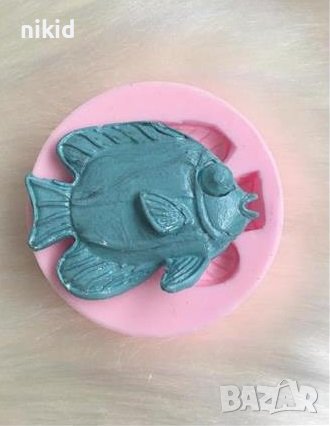 Едра красива риба силиконов молд форма фондан гипс, снимка 2 - Форми - 37277517