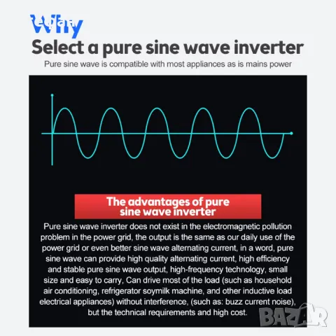Инвертор чиста синусоида 1000W, снимка 3 - Друга електроника - 47418354