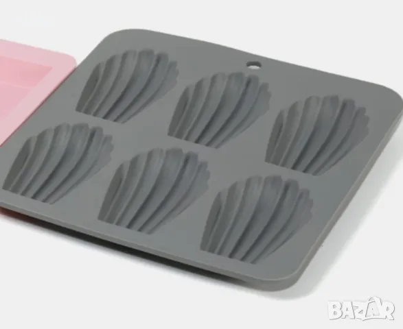 6 големи сладки бисквитки Мадлени силиконов молд форма бисквитки, снимка 2 - Форми - 50207064