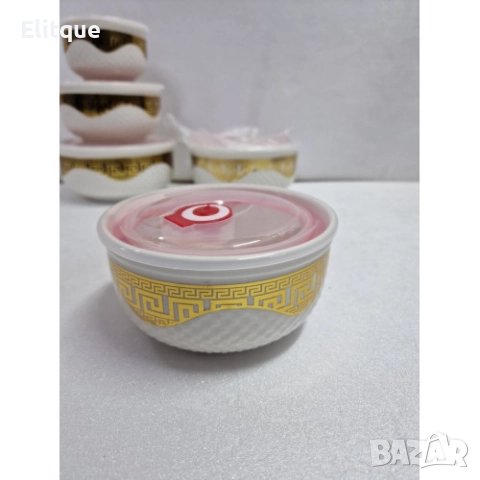 SD371 Комплект луксозни кутии от аркопал за съхранение на храна с пластмасови капаци, 3 броя, снимка 4 - Други - 52898112