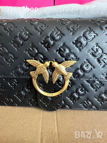 PINKO Love One Classic Dc – оригинална кожена чанта | НОВА, снимка 3 - Чанти - 54048240