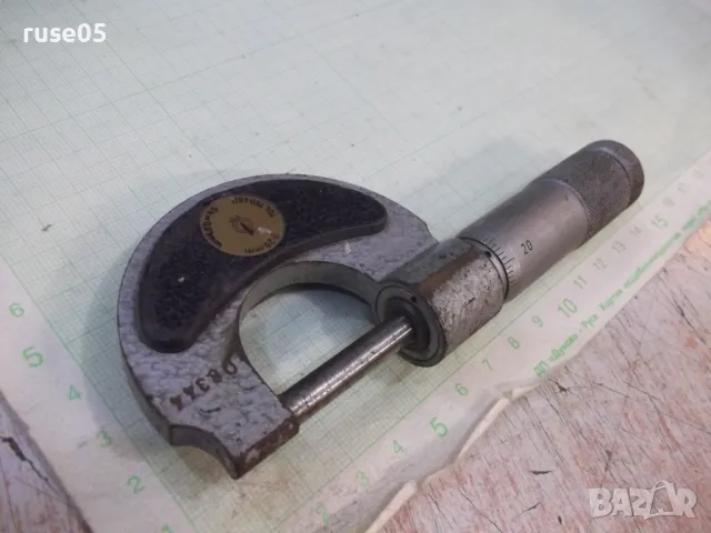 Микрометър 0 - 25 мм от соца германски ( DDR - ГДР ) работещ, снимка 2 - Други инструменти - 47379912