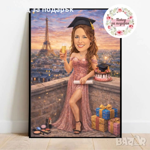 Дигитална карикатура за абитуриент , снимка 5 - Картини - 54351344