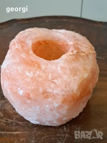 Свещник от хималайска сол 18/4, снимка 2 - Декорация за дома - 49162810