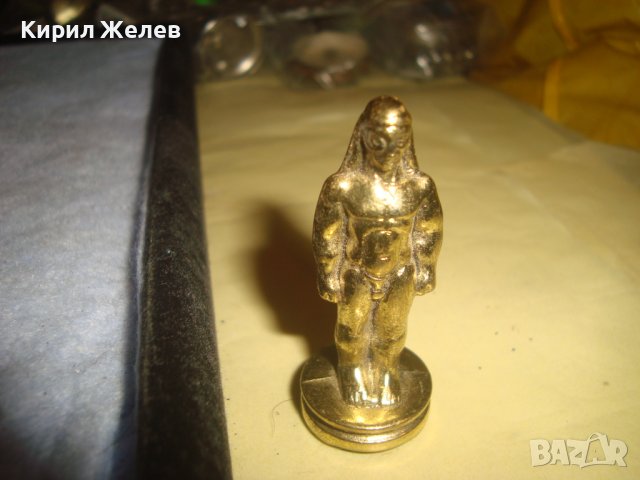 СТАРА ФИГУРКА ОЛОВНО ВОЙНИЧЕ ЕГИПЕТ с ПОЗЛАТА РЯДКО за КОЛЕКЦИЯ ФИГУРА от ШАХ 27396, снимка 8 - Колекции - 38139139
