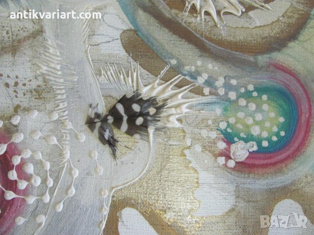 Стара Картина масло върху платно абстранция, снимка 6 - Картини - 31822423