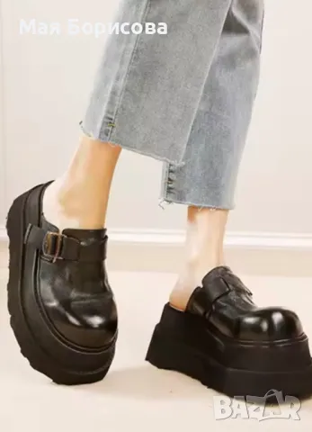 Кожено сабо на платформа 7.5 см., снимка 3 - Сандали - 50285967