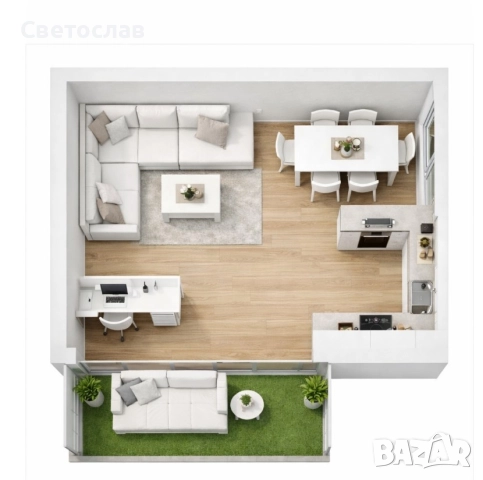 Гарсониера преустройстроена в двустаен апартамент 