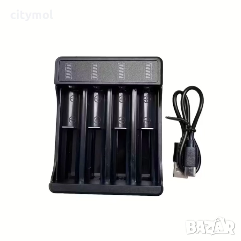 Зарядно устройство за до 4 броя Li-Ion акумулаторни батерии 10440, 14500, 16650, 18500, 26650, 18650, снимка 8 - Друга електроника - 52309601
