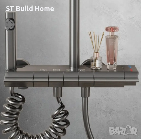 Луксозен стенен душ комплект с овална дъждовна глава и ръчен спрей, снимка 2 - Душове - 51486425